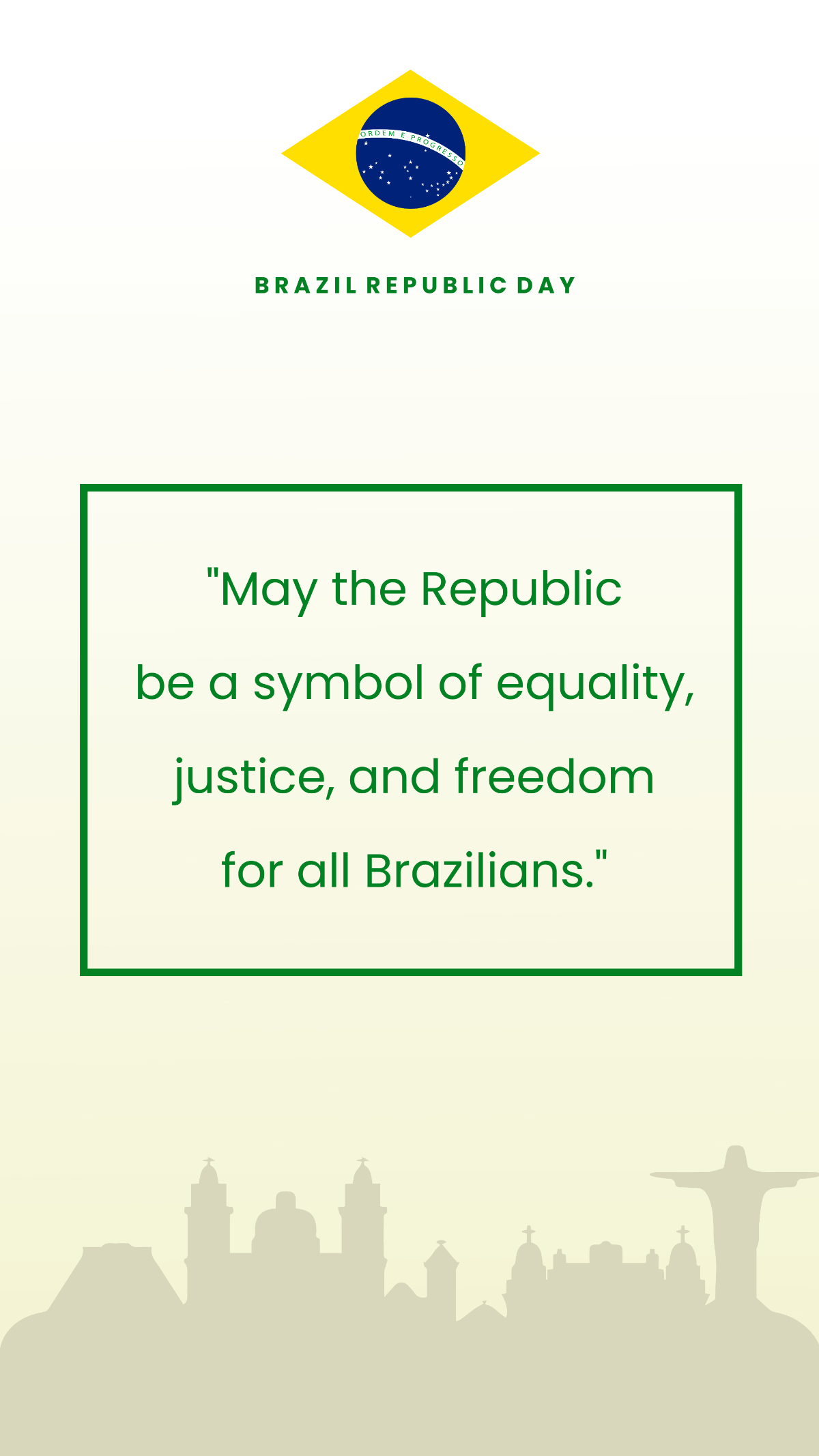 Brazil Republic Day Quote Template