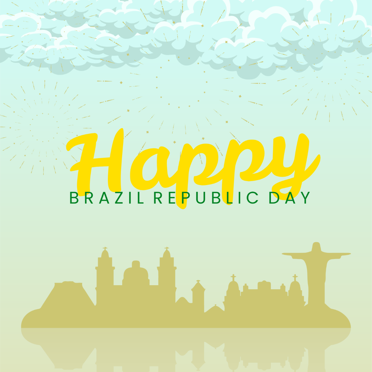 Free Brazil Republic Day LinkedIn Post Template
