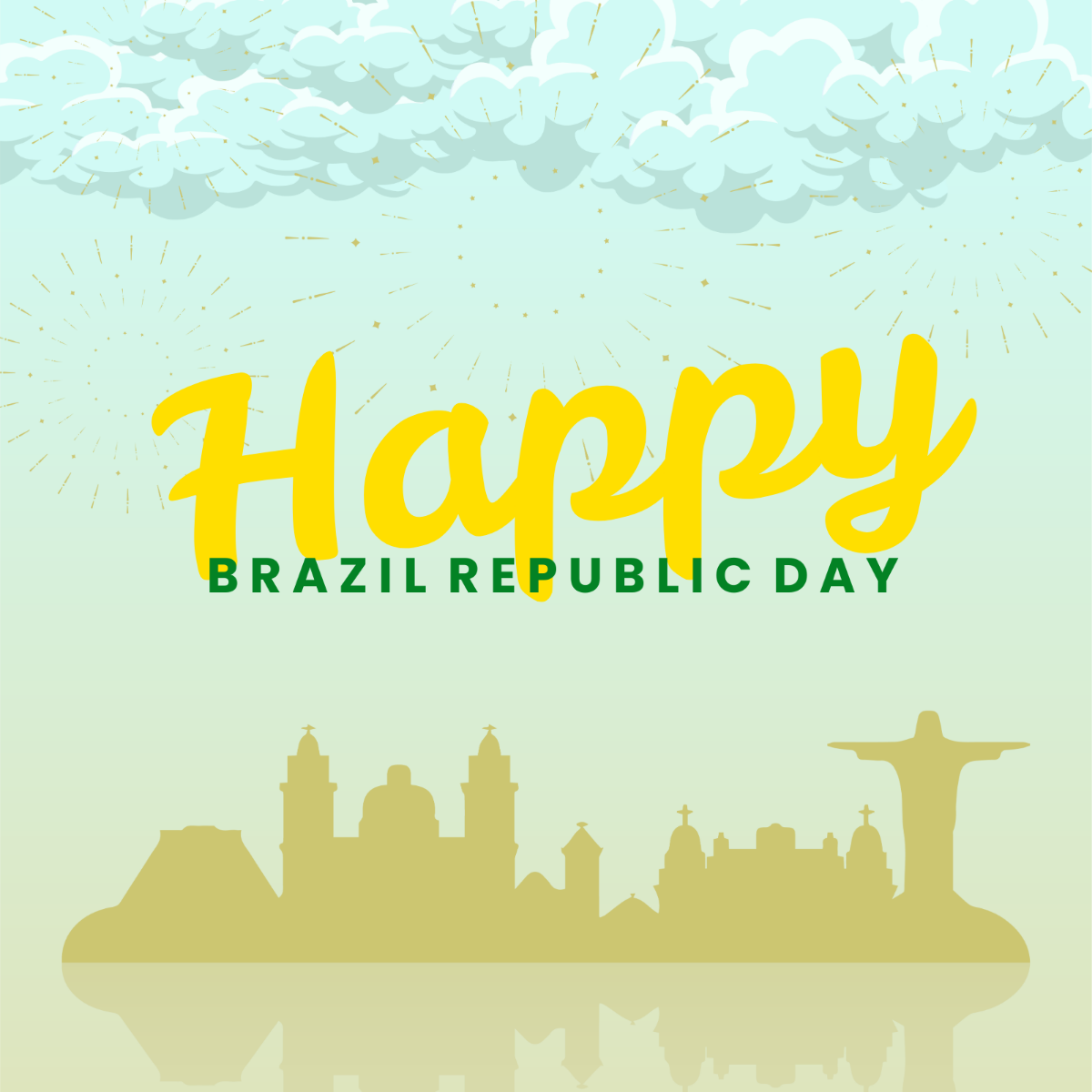 Free Brazil Republic Day WhatsApp Post Template
