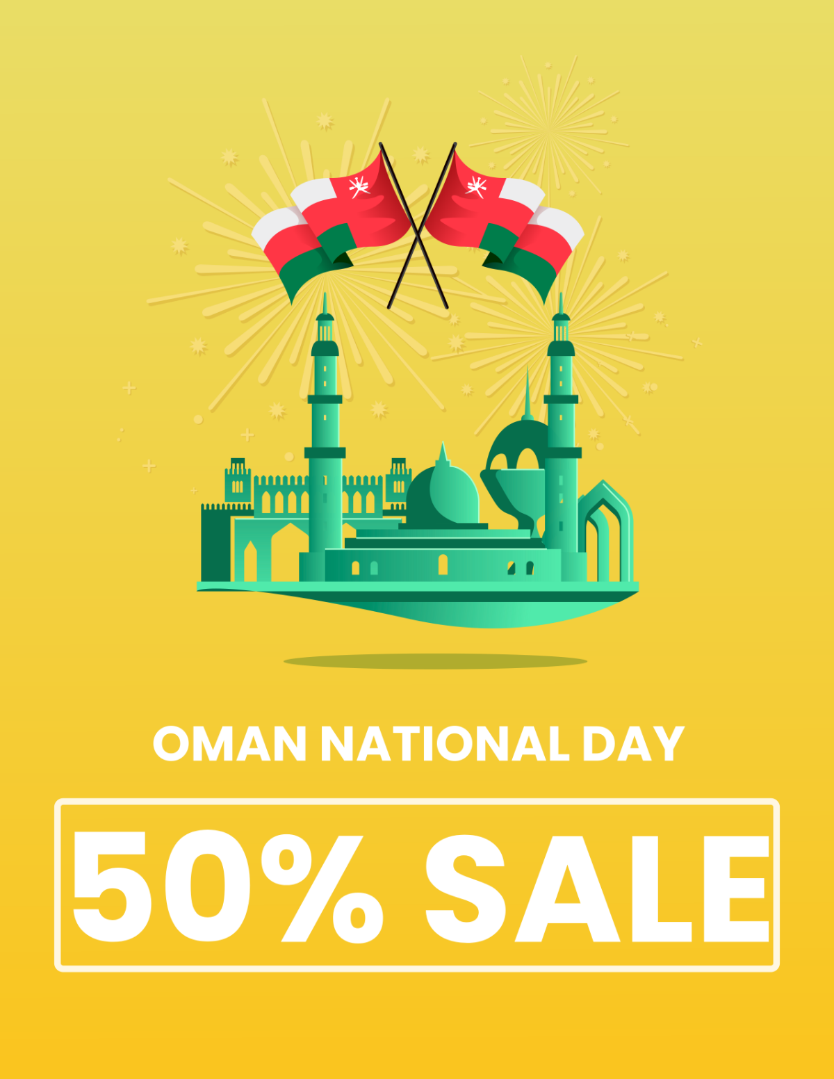 Oman National Day Sales Flyer Template