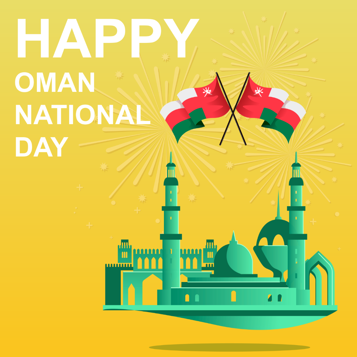 Oman National Day LinkedIn Post Template