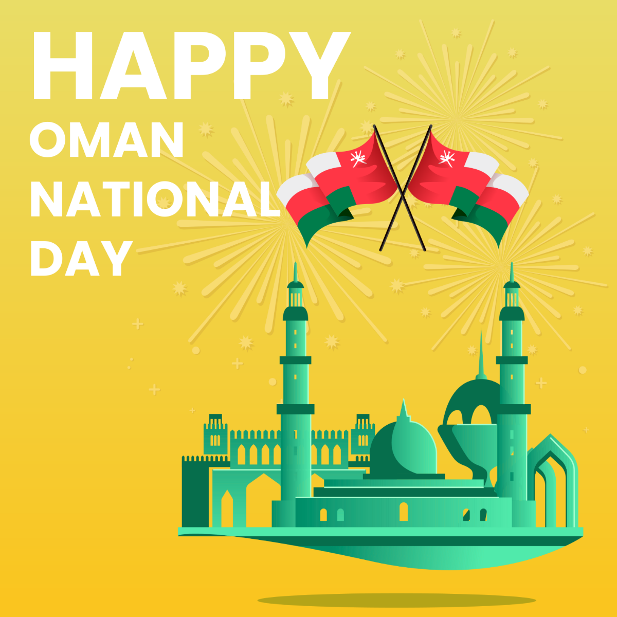 Free Oman National Day WhatsApp Post Template