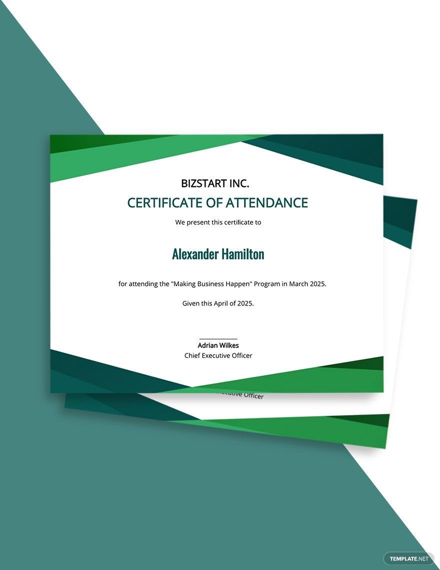 Editable Program Attendance Certificate Template