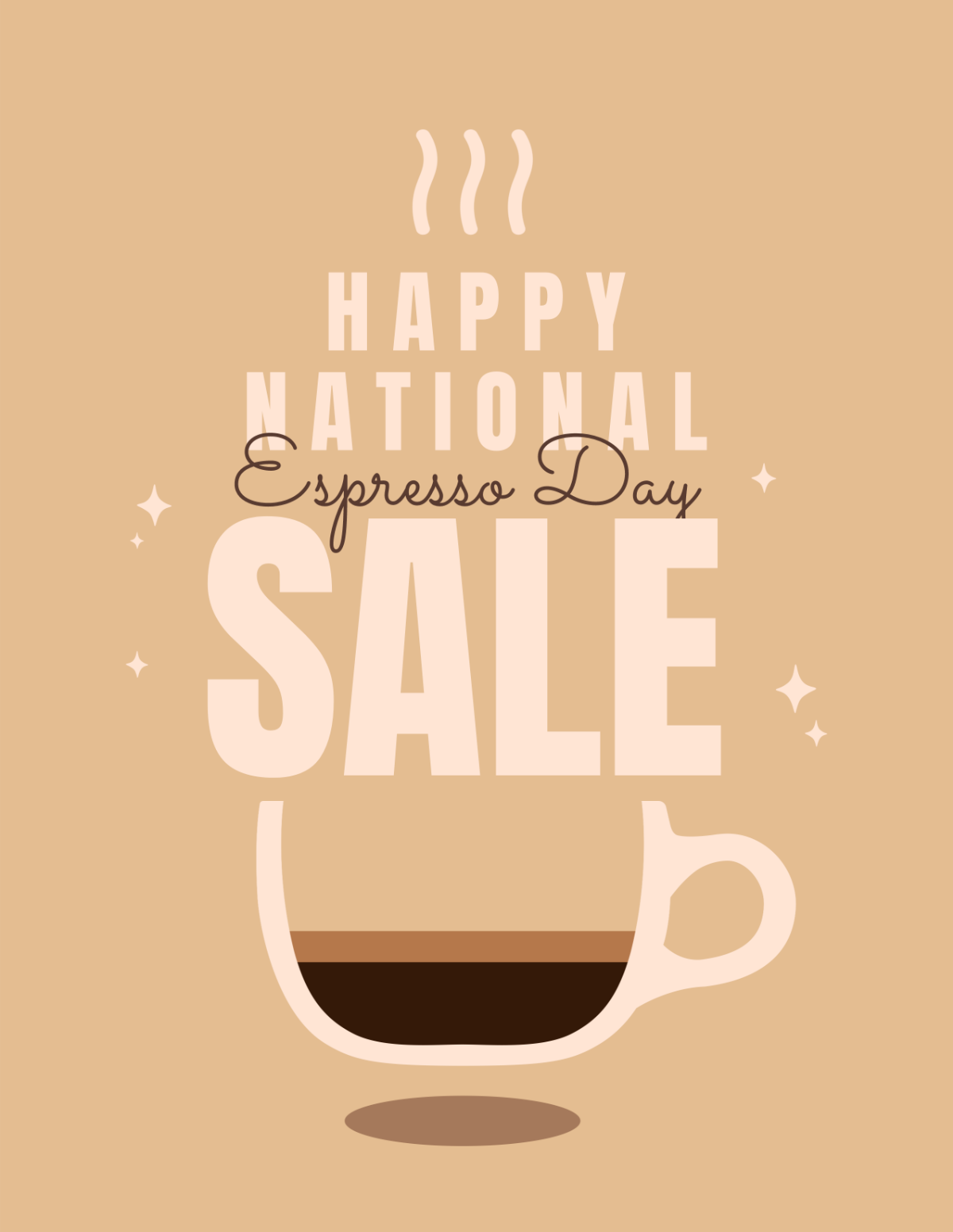 National Espresso Day Sales Flyer Template