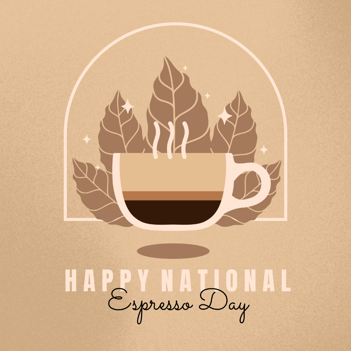 National Espresso Day WhatsApp Post Template