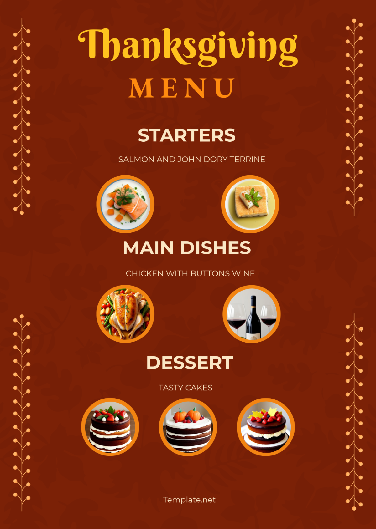 Thanksgiving Dinner Menu Template - Edit Online & Download