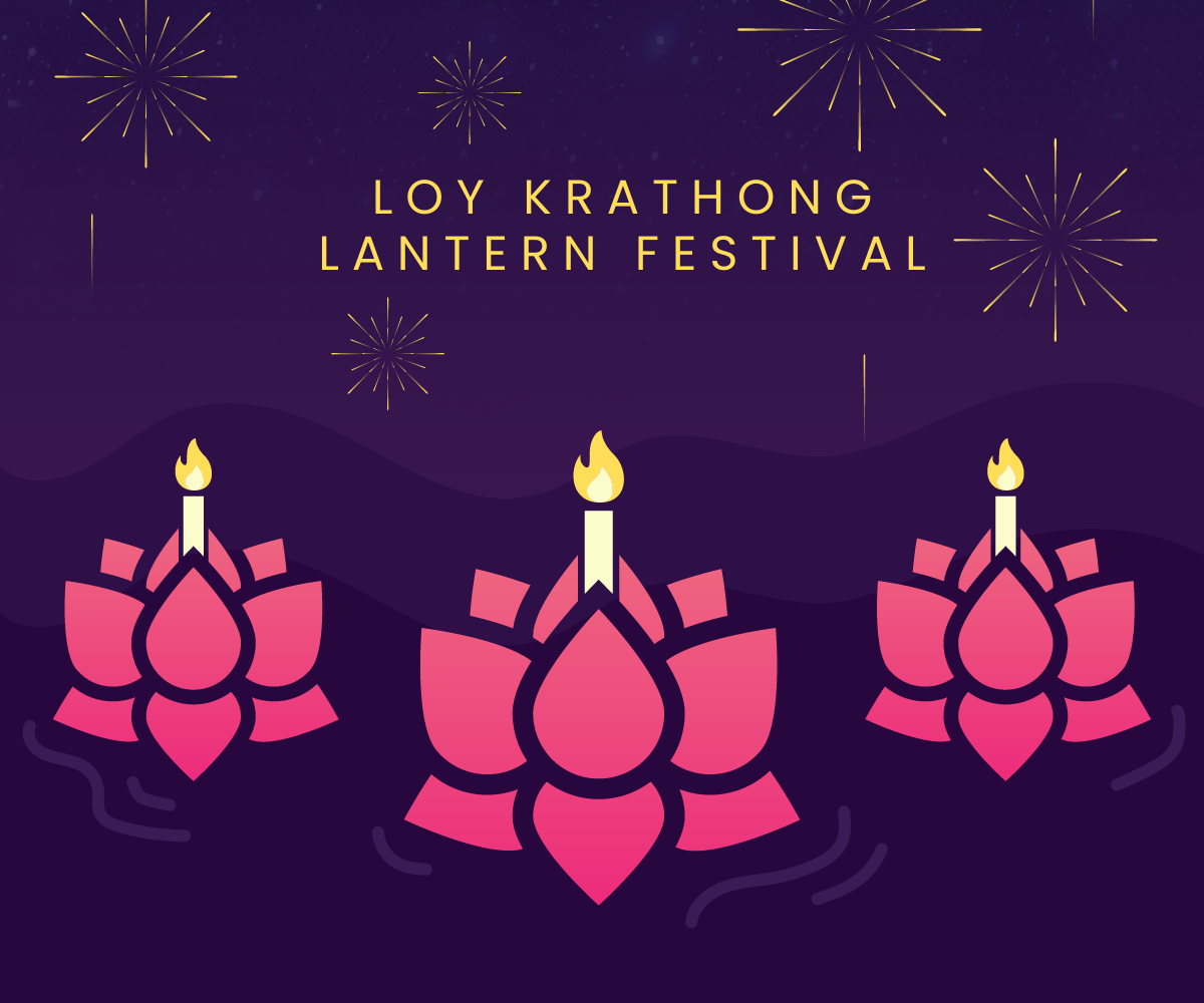 Loy Krathong Lantern Festival Ad Banner