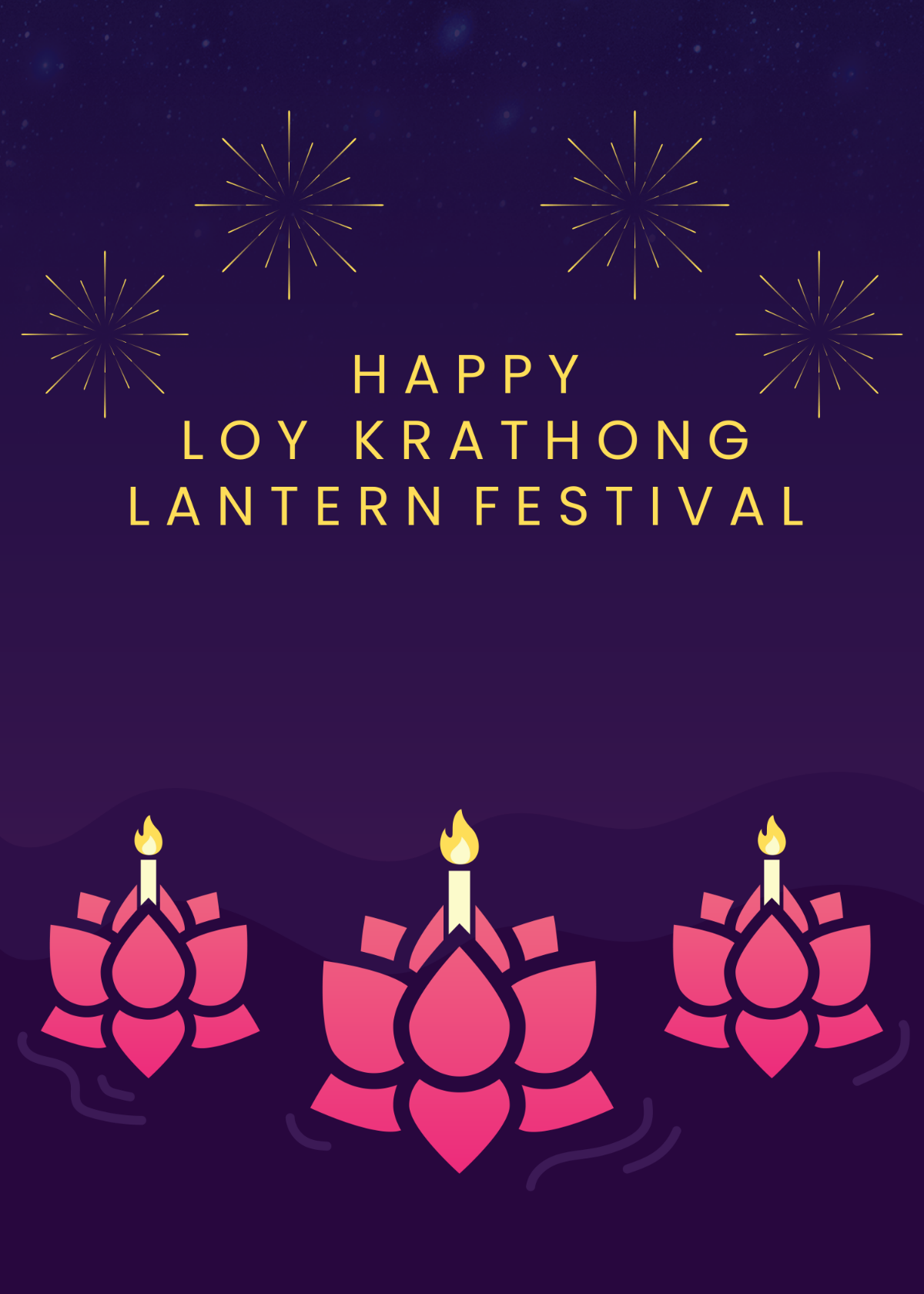 Loy Krathong Lantern Festival Greeting Card