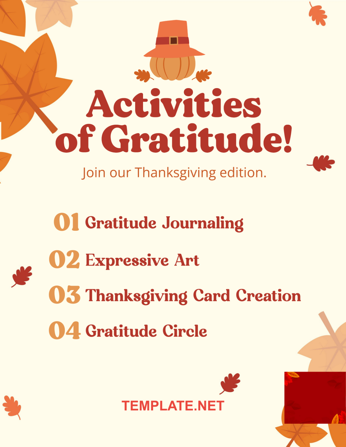 Thanksgiving Day Activites 2023 Template