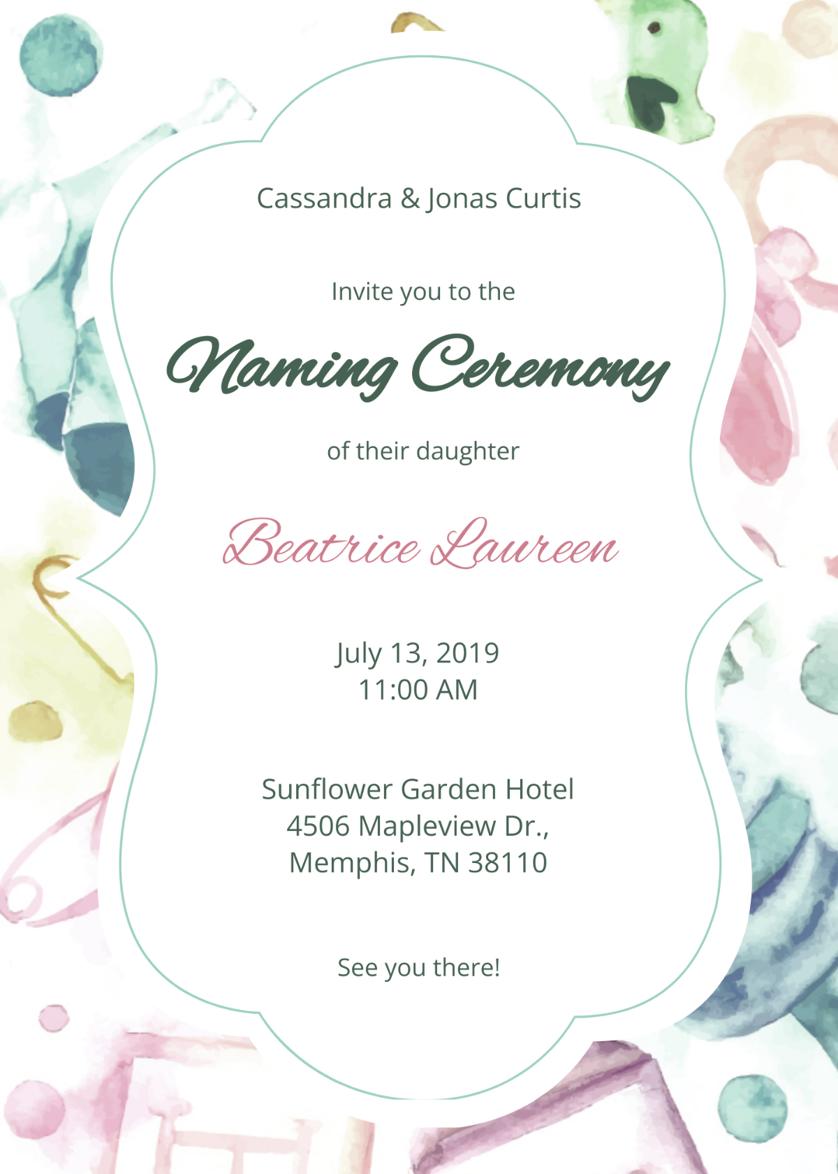 Naming Ceremony Invitation