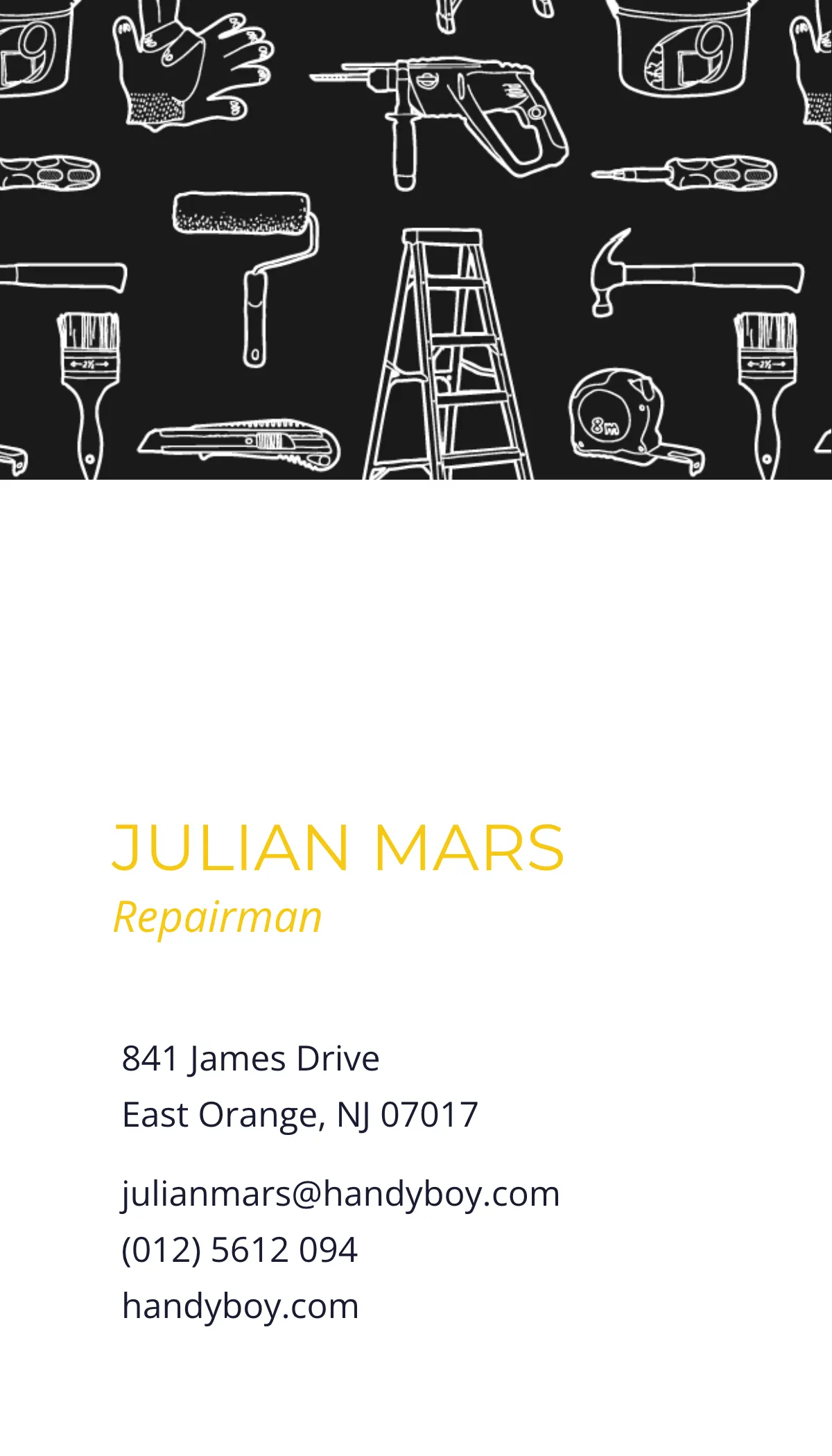 Free Handyman Business Card Template to Edit Online