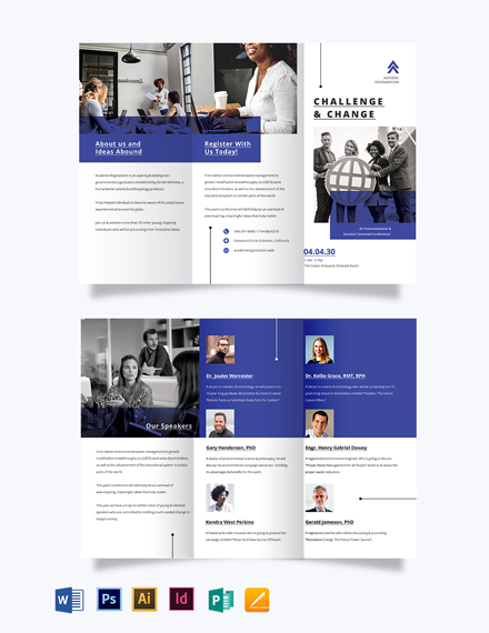 corporate fundraising event tri fold brochure template