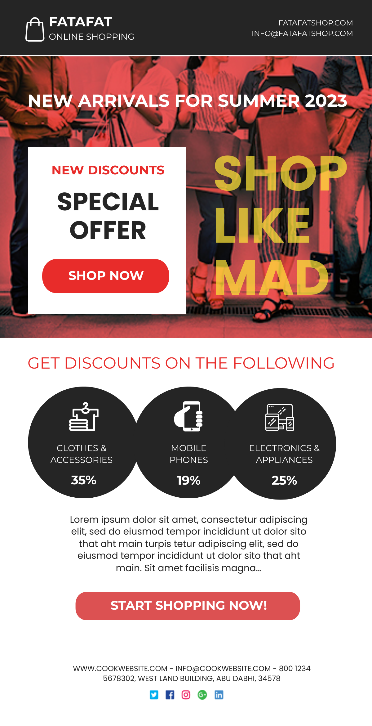 Shopping Email Ad Template