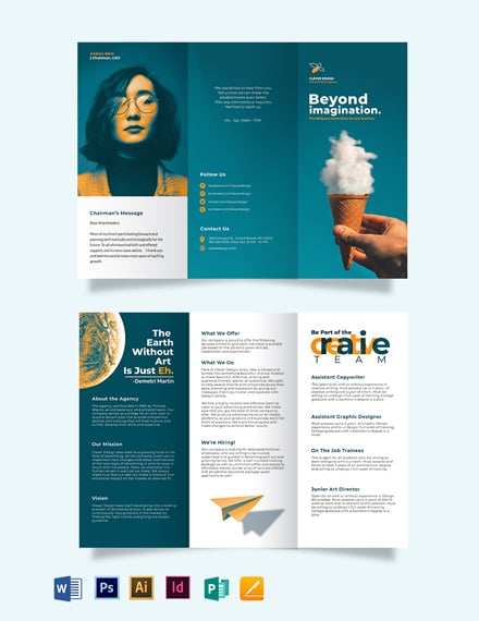 Creative Company Profile Trifold Brochure Template