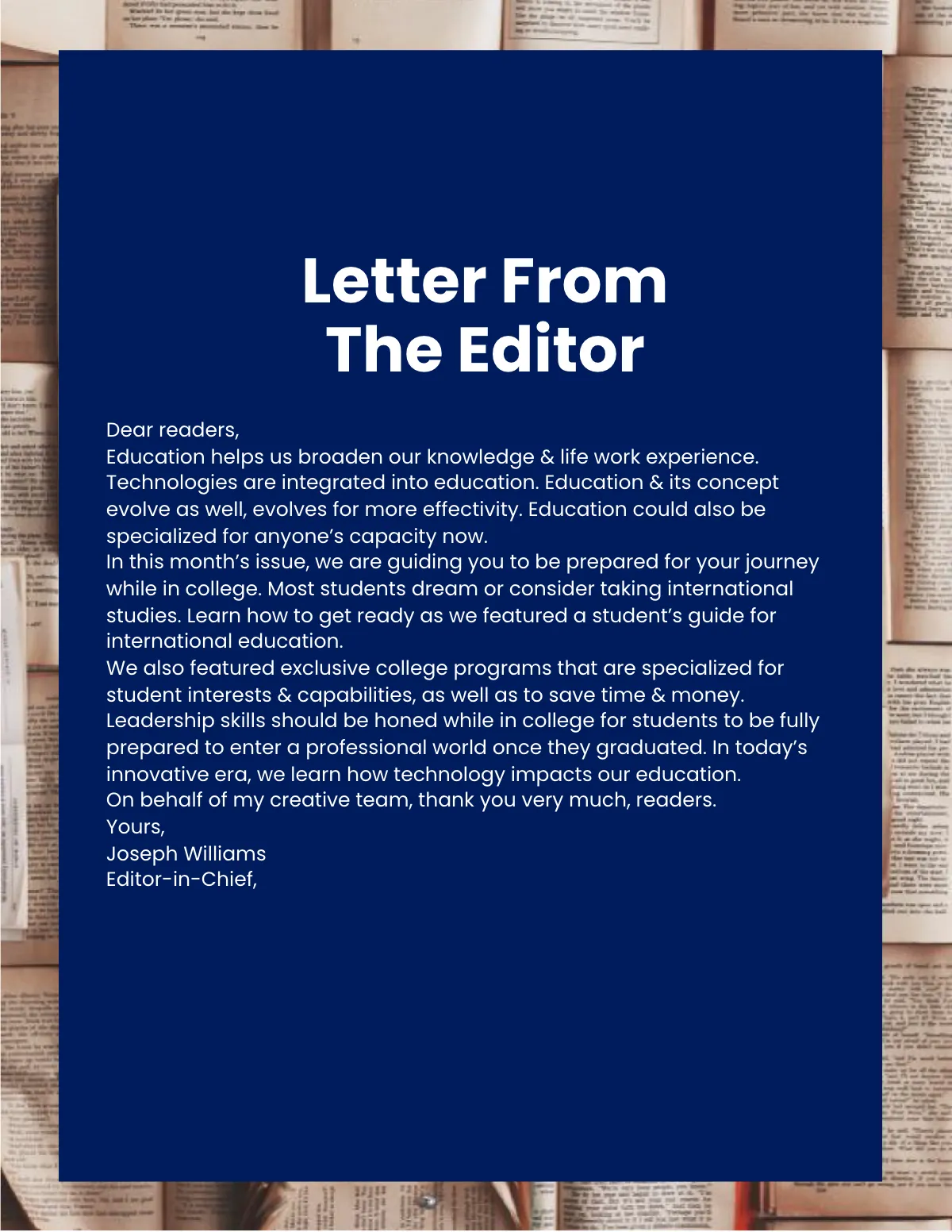 Free Educational Magazine Template to Edit Online