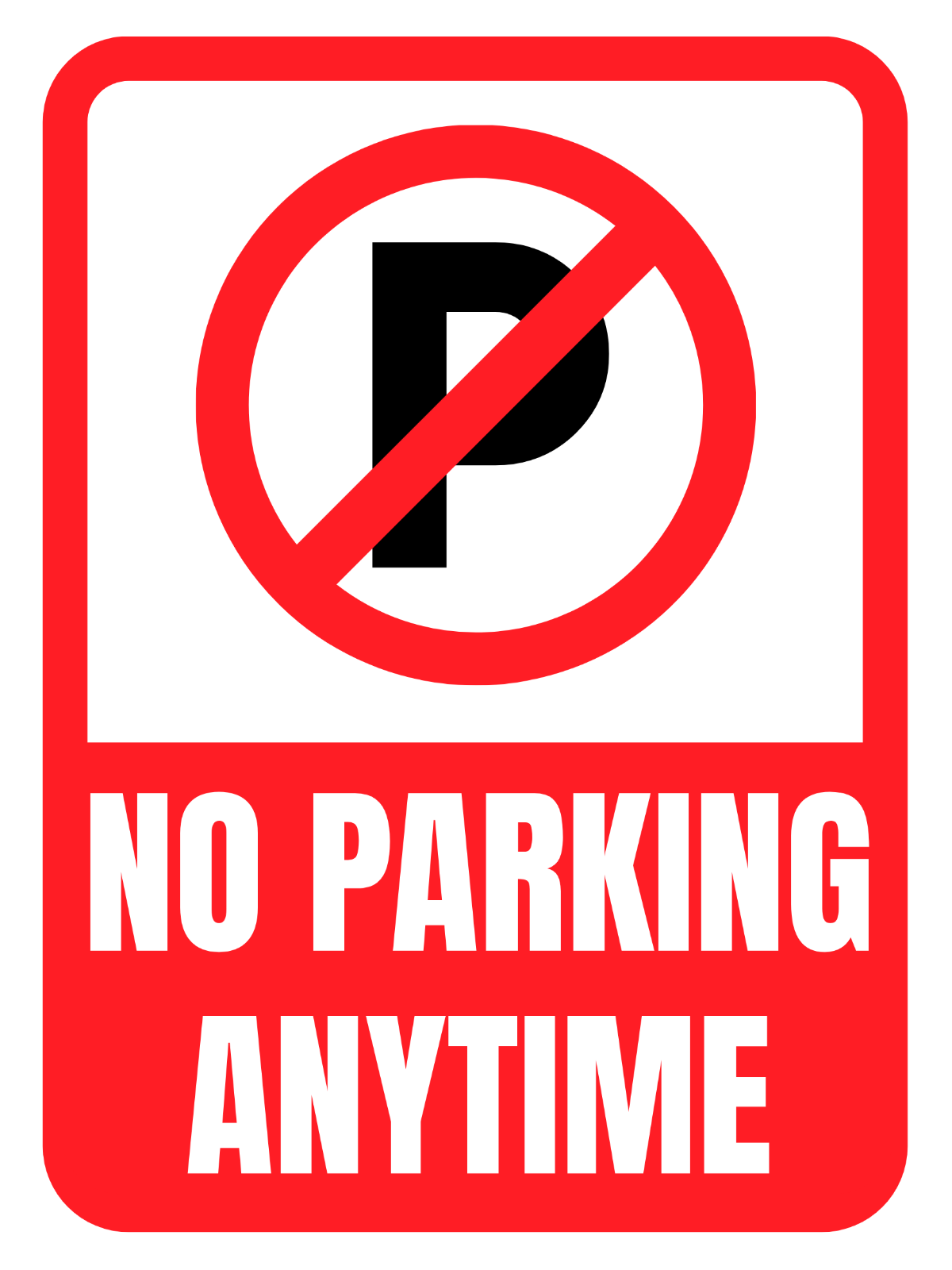 Free No Parking Sign Template