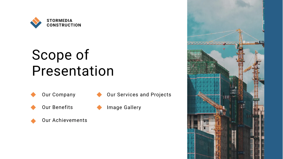 Free Sample Construction Presentation Template to Edit Online