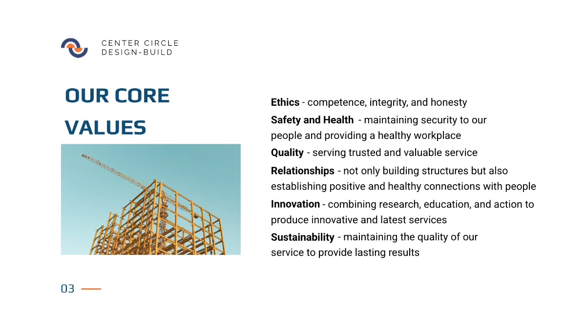 Free Modern Construction Presentation Template to Edit Online