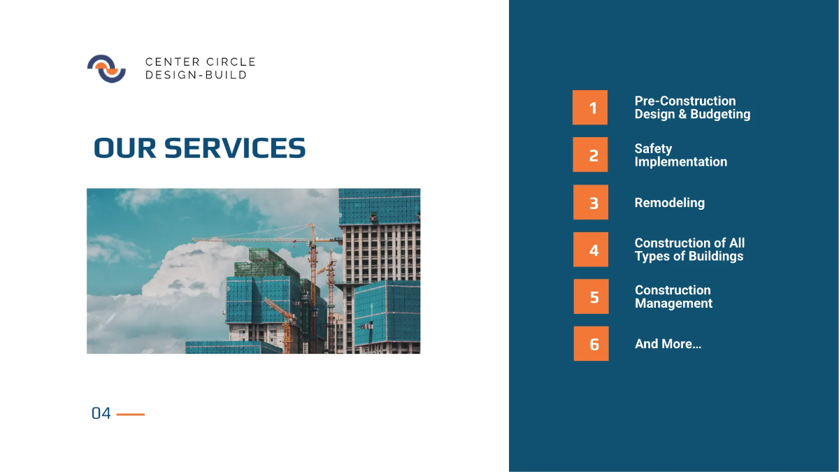 Free Modern Construction Presentation Template to Edit Online