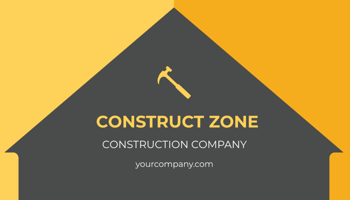 Basic Construction Business Card Template