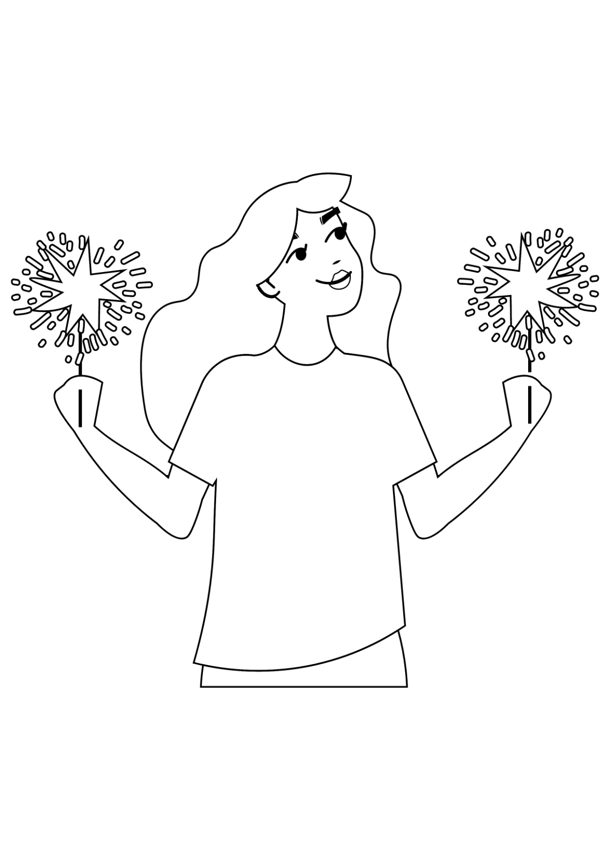 New Year Celebration Drawing Template