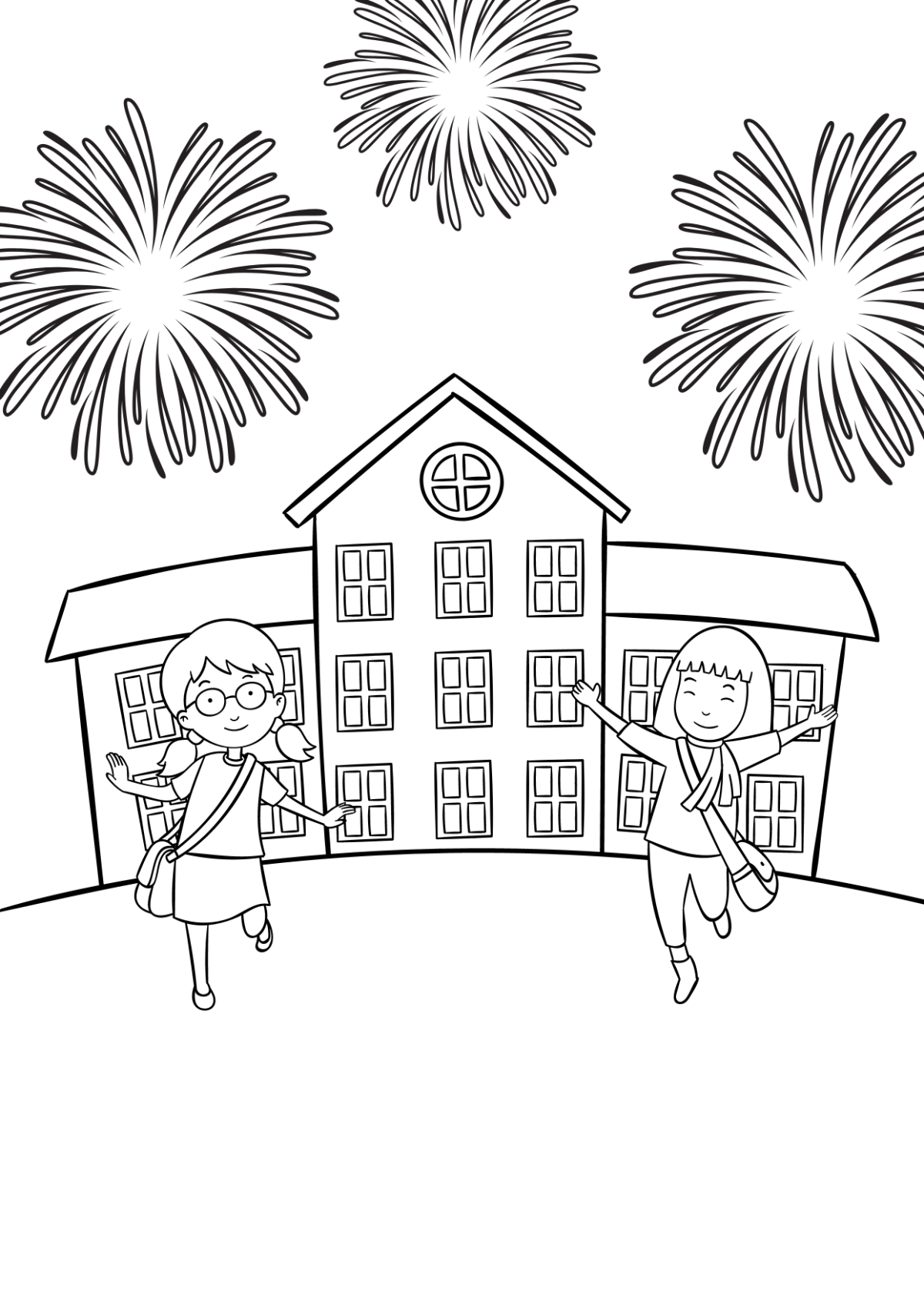 Free New Year Drawing For School Template