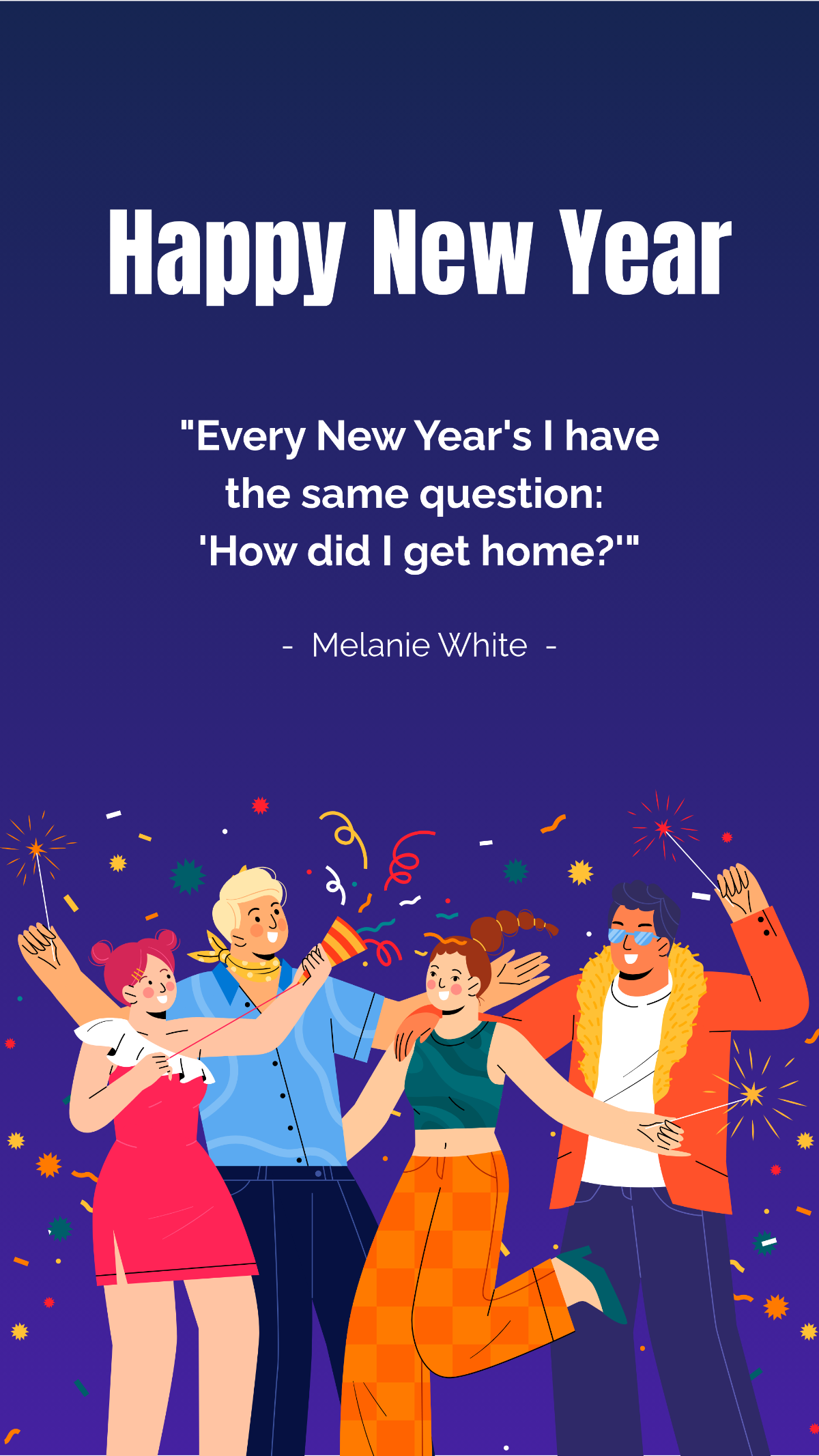 Free Funny New Year Quote Template - Edit Online & Download