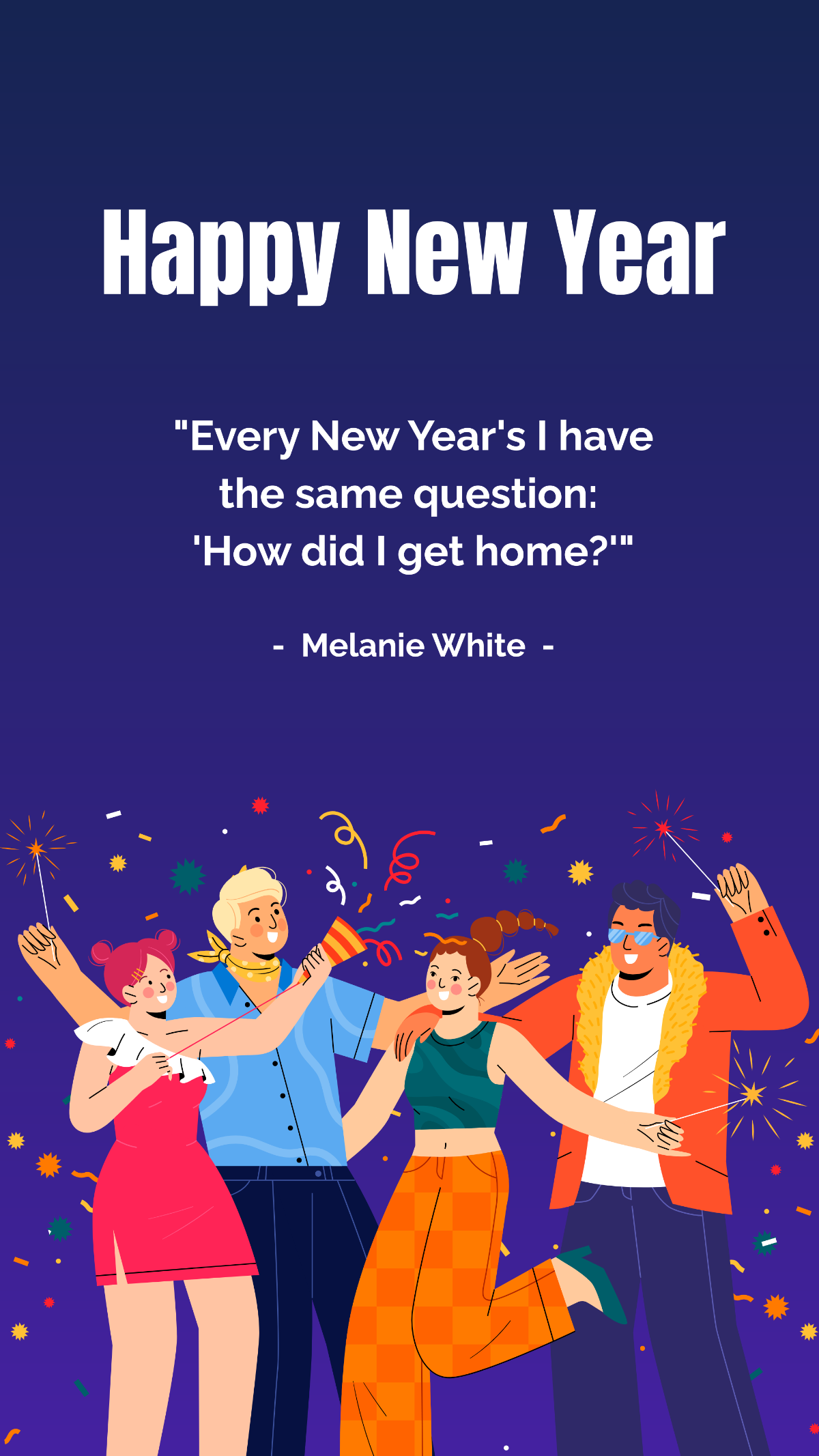 Free Funny New Year Quote Template