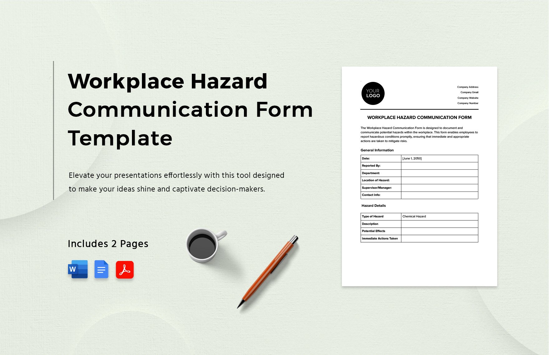 Workplace Hazard Communication Form Template in Word, Google Docs, PDF