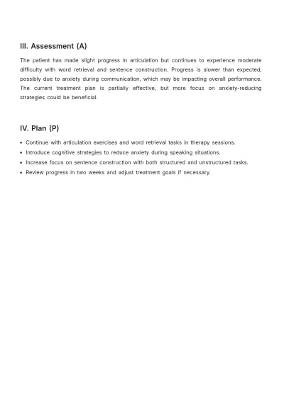 Free Speech Therapy Soap Note Template to Edit Online