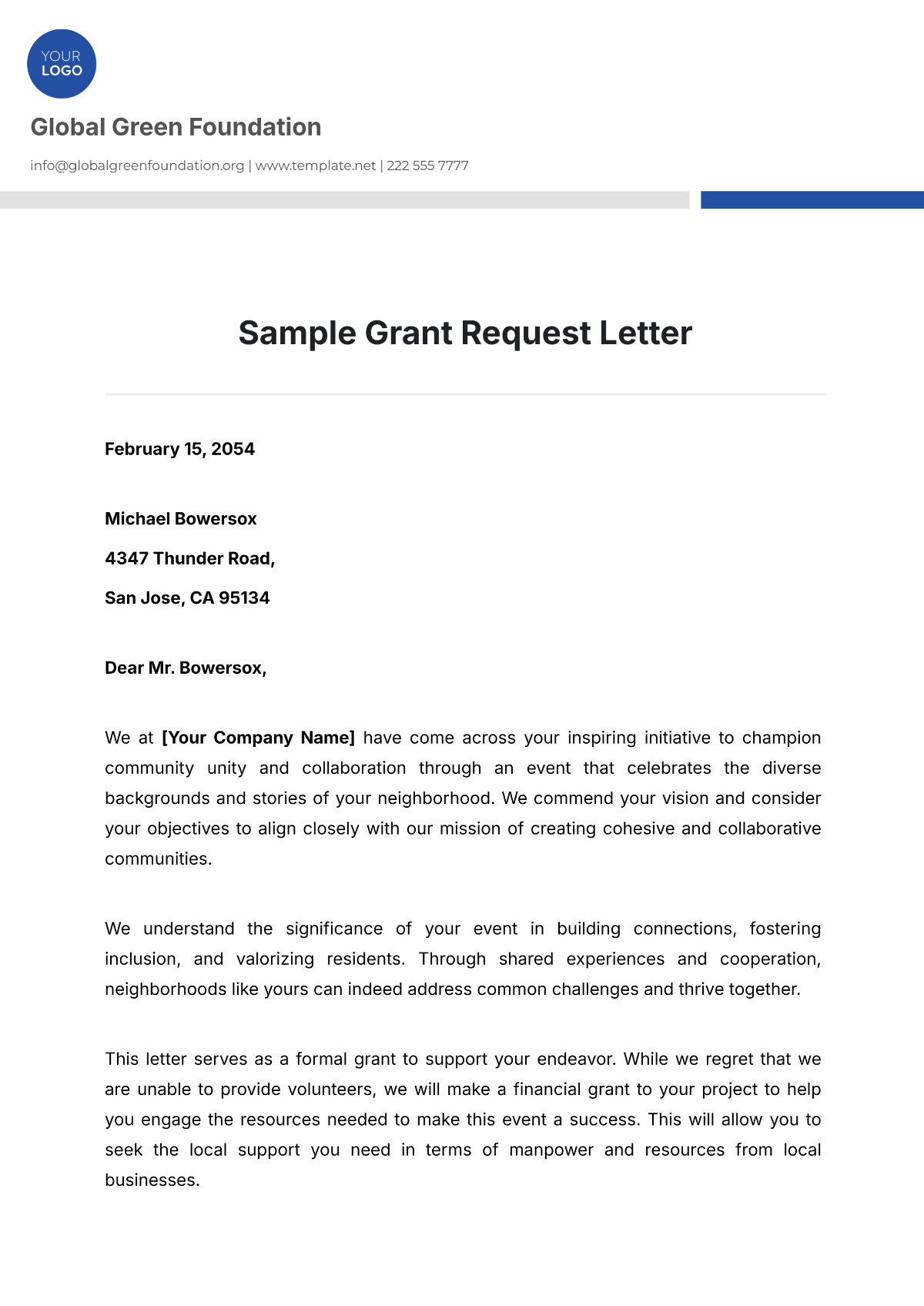 Sample Grant Request Letter - Edit Online & Download