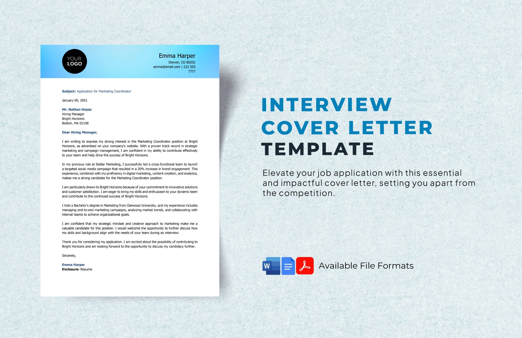Interview Cover Letter Template