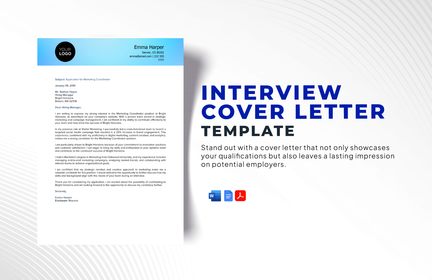 Formal Letter of Interest Template in GDocsLink, Pages, MS Word ...