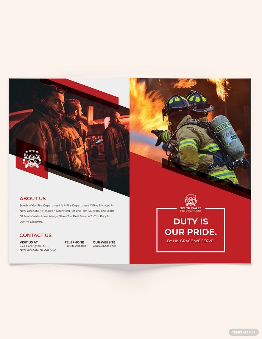 Fire Department Recruitment Bi-Fold Brochure Template