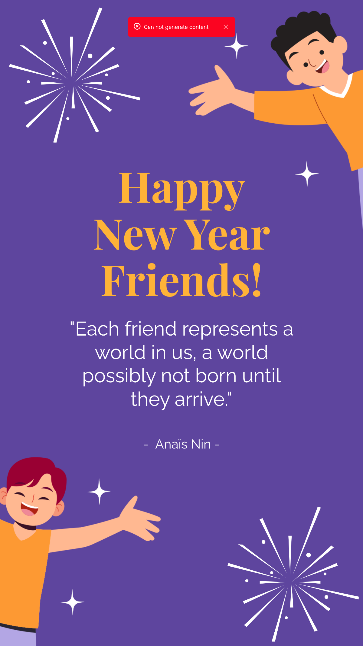 New Year Quote For Friends Template