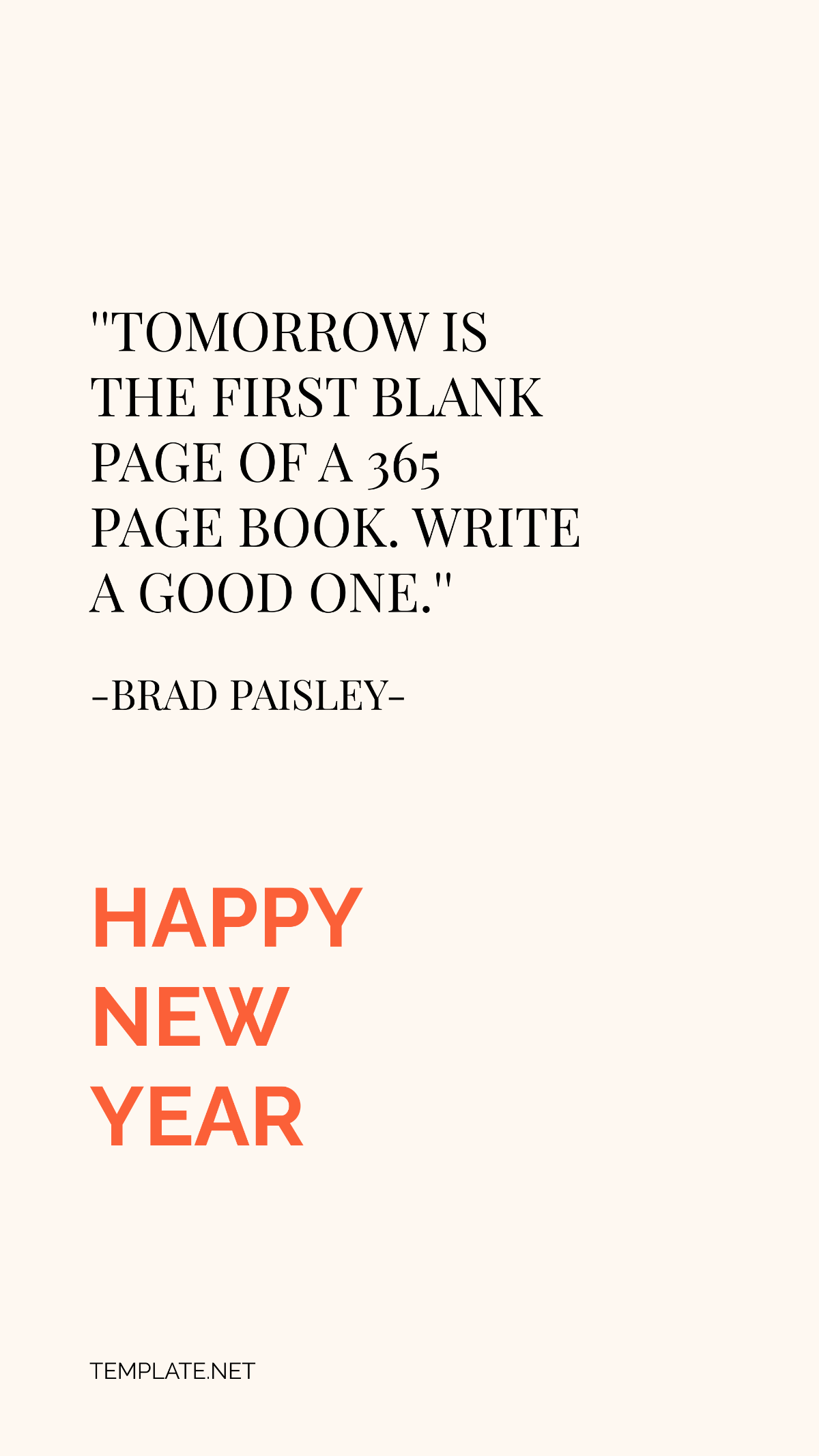 Free Simple Happy New Year Quote Template