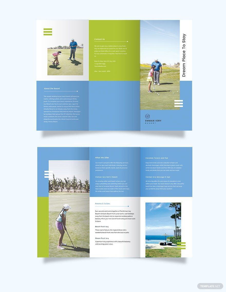 Golf Resort Tri-Fold Brochure Template