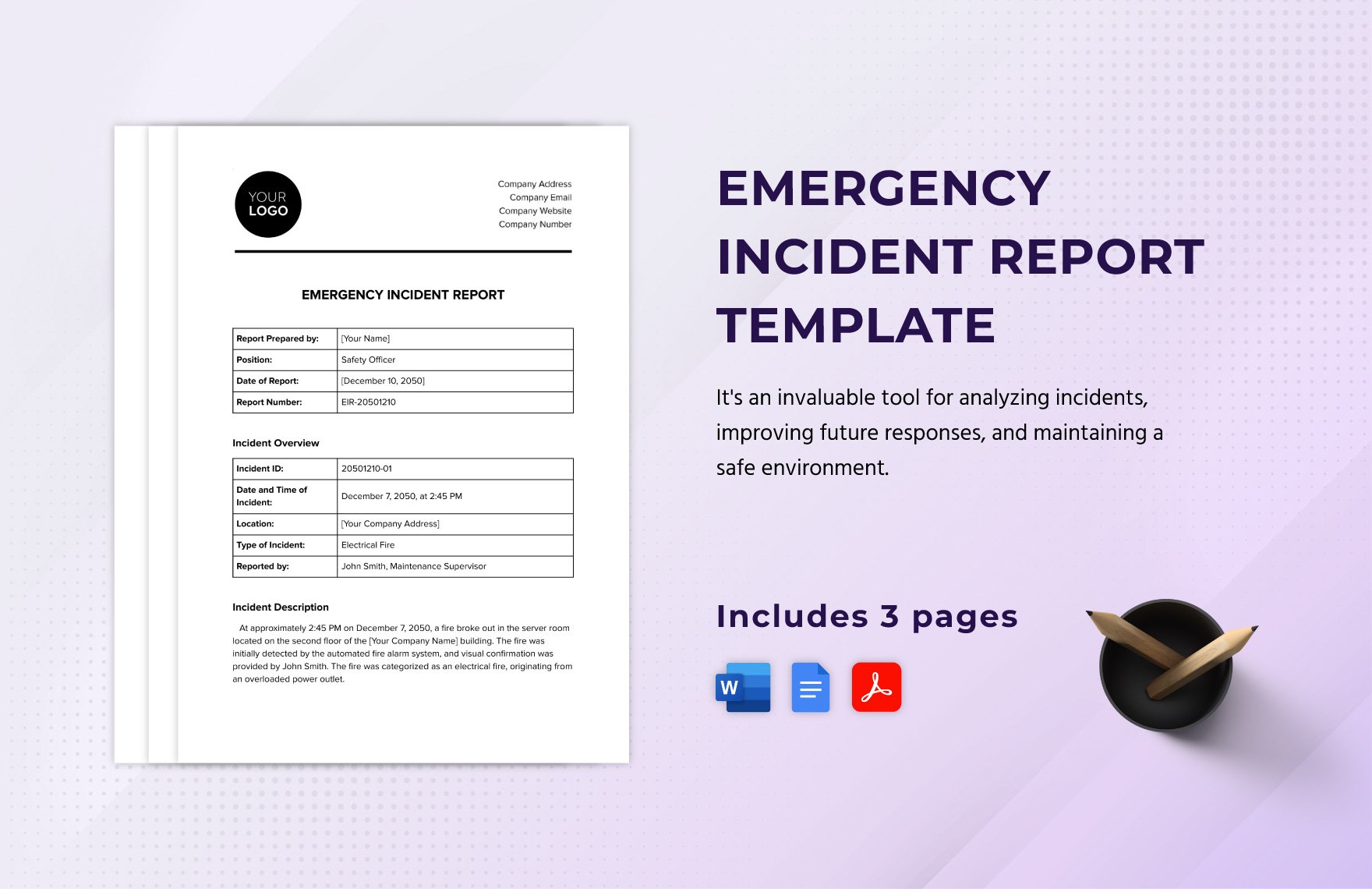 Emergency Incident Report Template