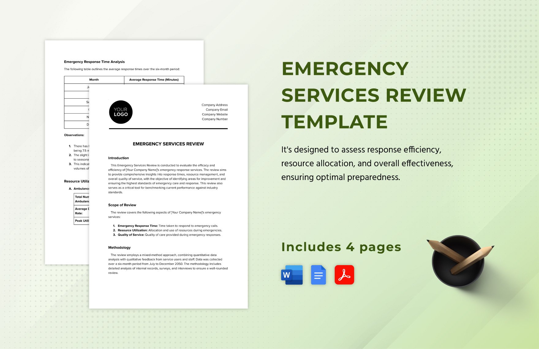 Emergency Services Review Template