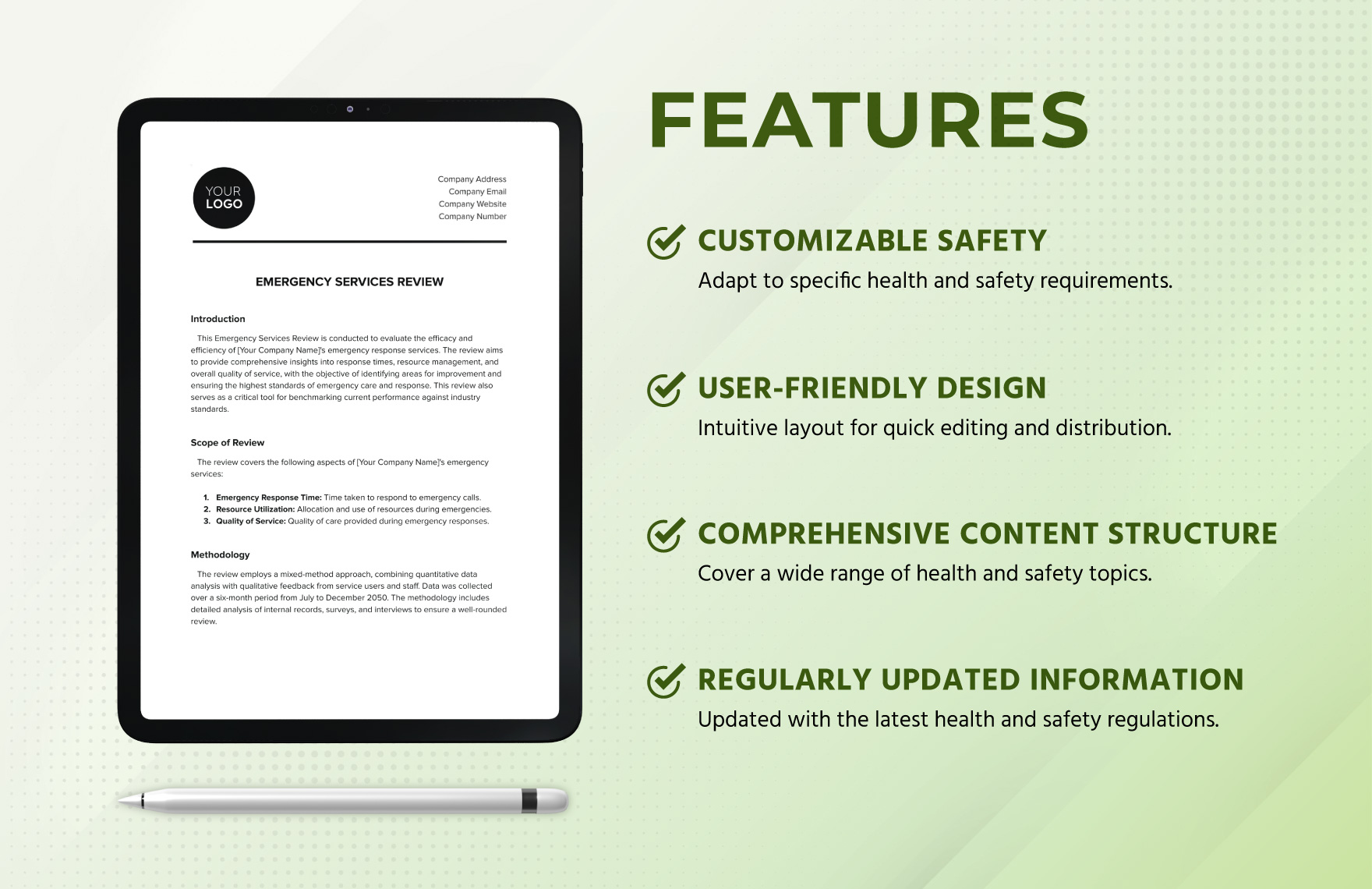 Emergency Services Review Template