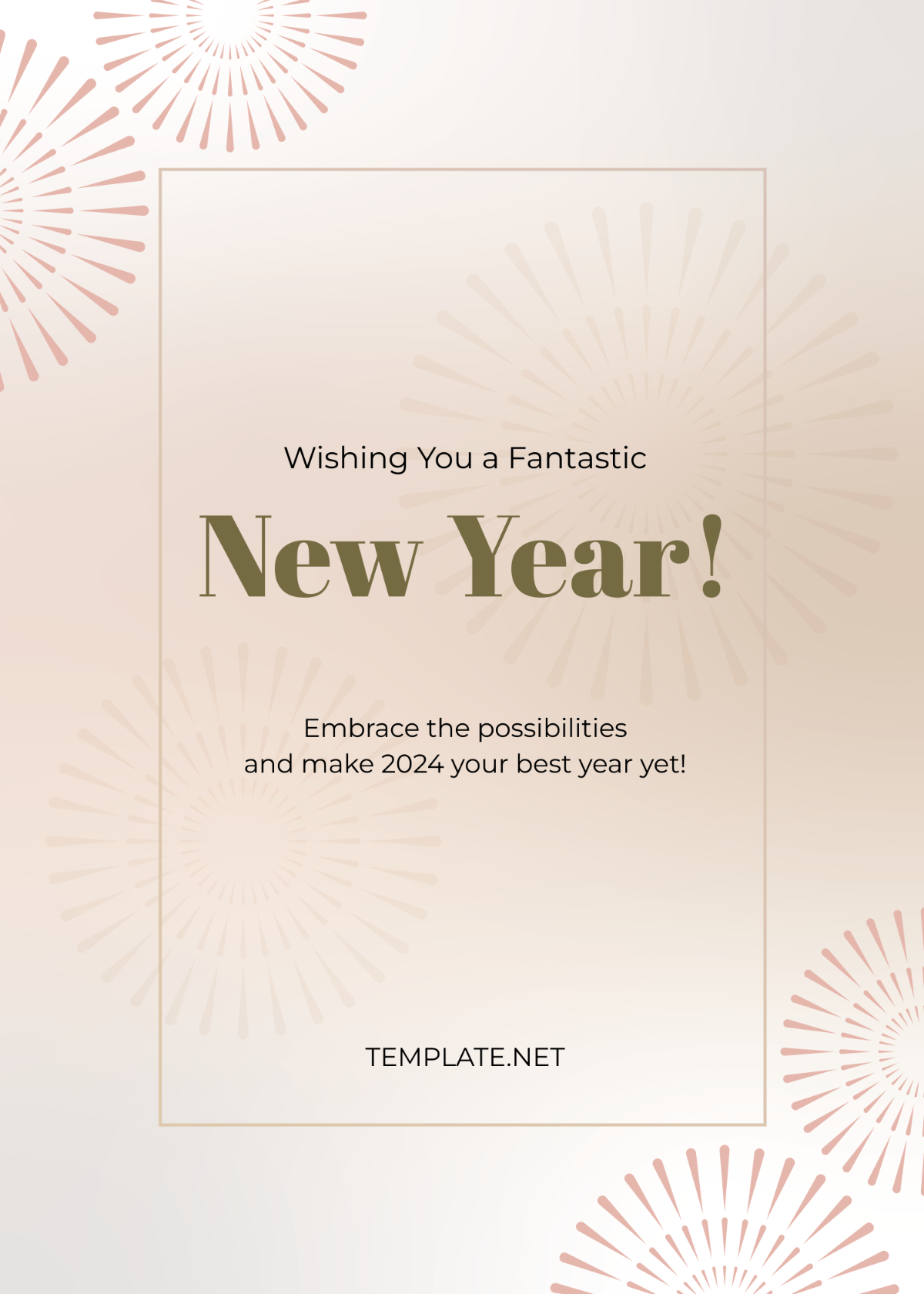 Beautiful New Year Greeting Template