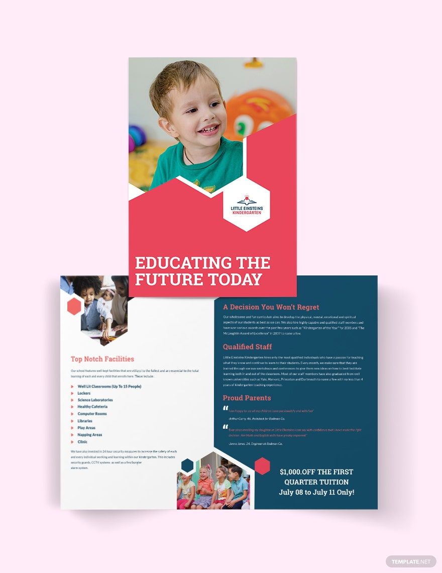 Kindergarten Brochure Illustrator Templates Design Free Download 