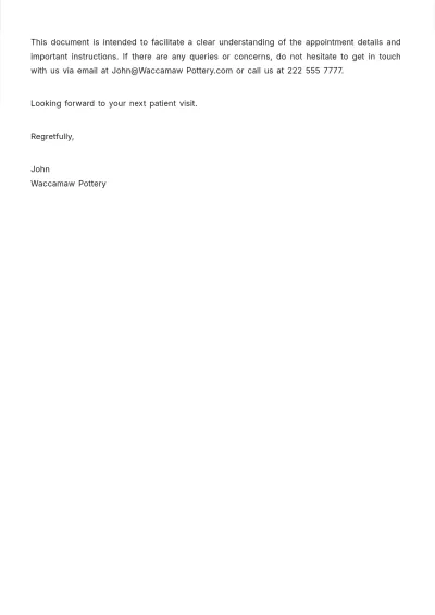 Free Patient Appointment Note Template to Edit Online