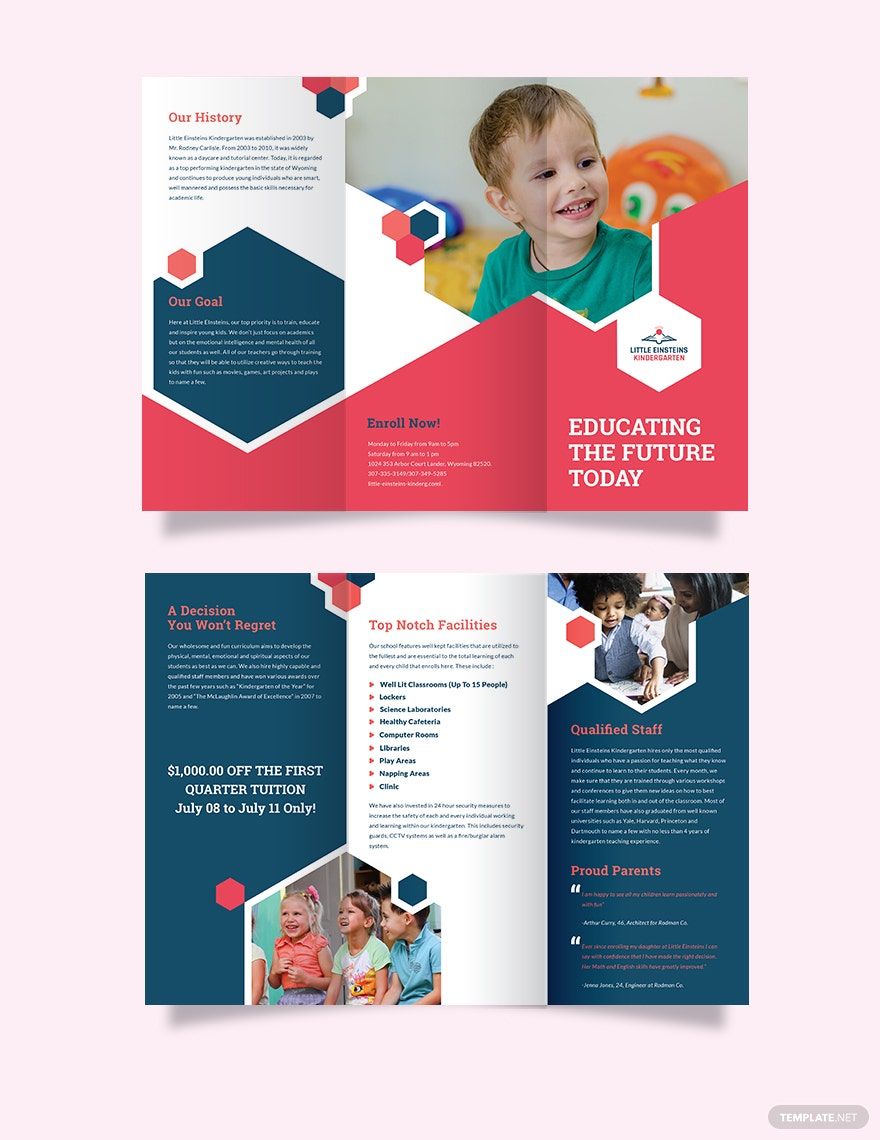 Little Einsteins Kindergarten Tri-Fold Brochure Template