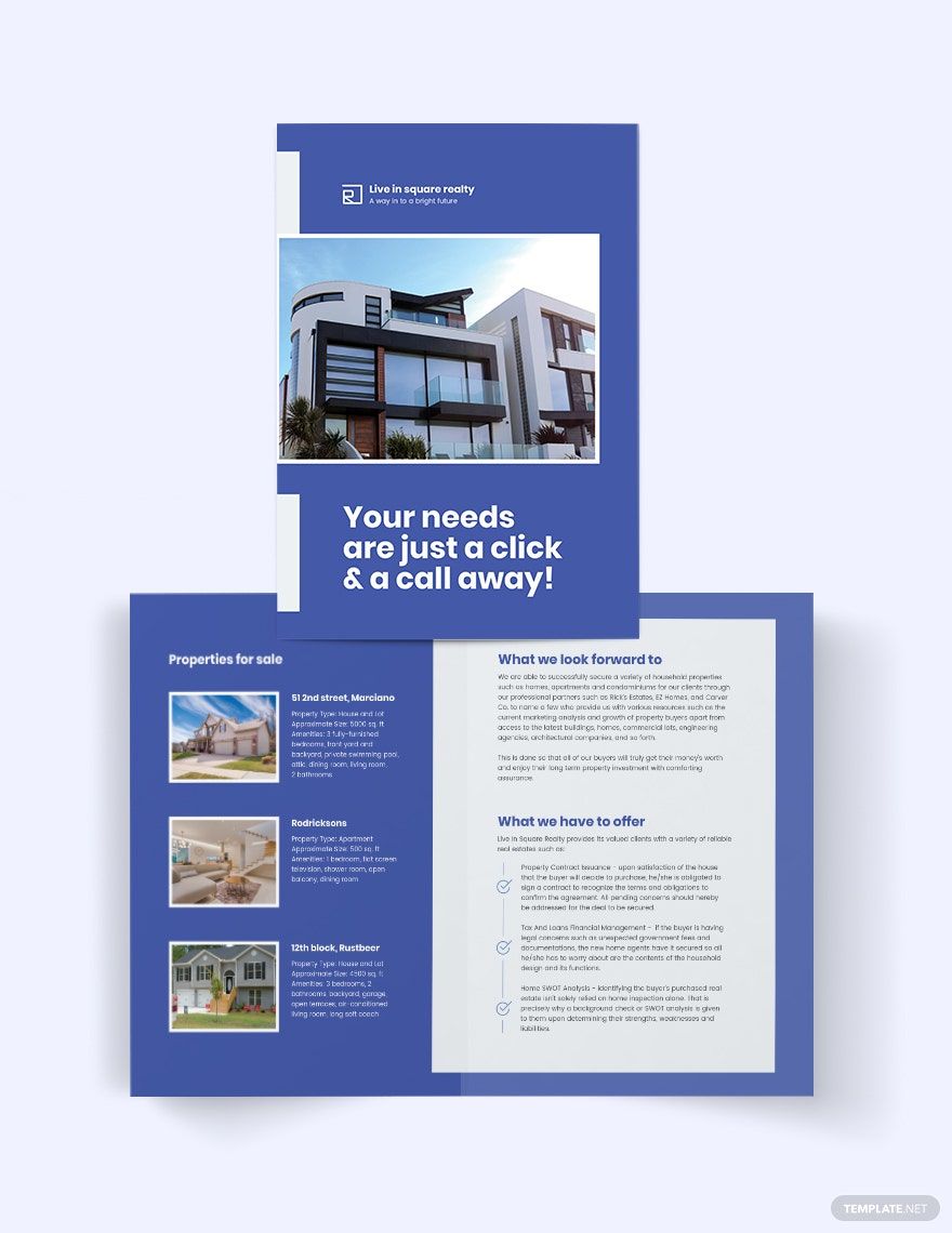 New Home Agent/Agency Bi-Fold Brochure Template