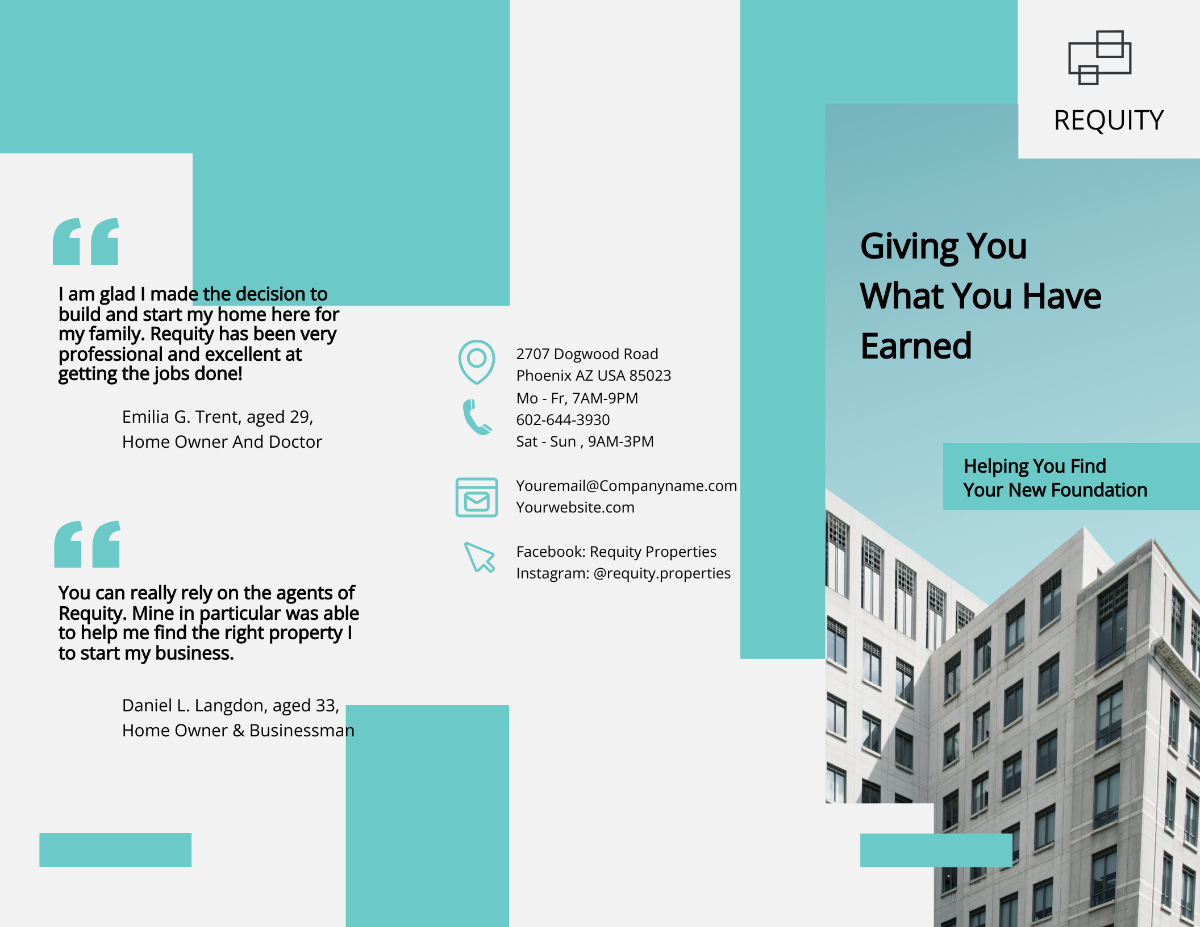 Property Agent/Agency Tri-Fold Brochure Template
