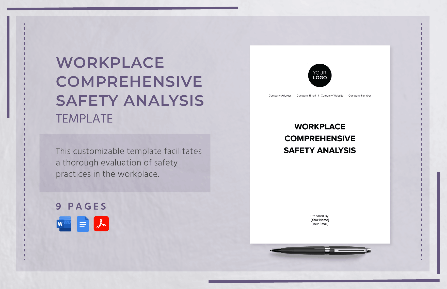 Workplace Comprehensive Safety Analysis Template in Word, Google Docs, PDF