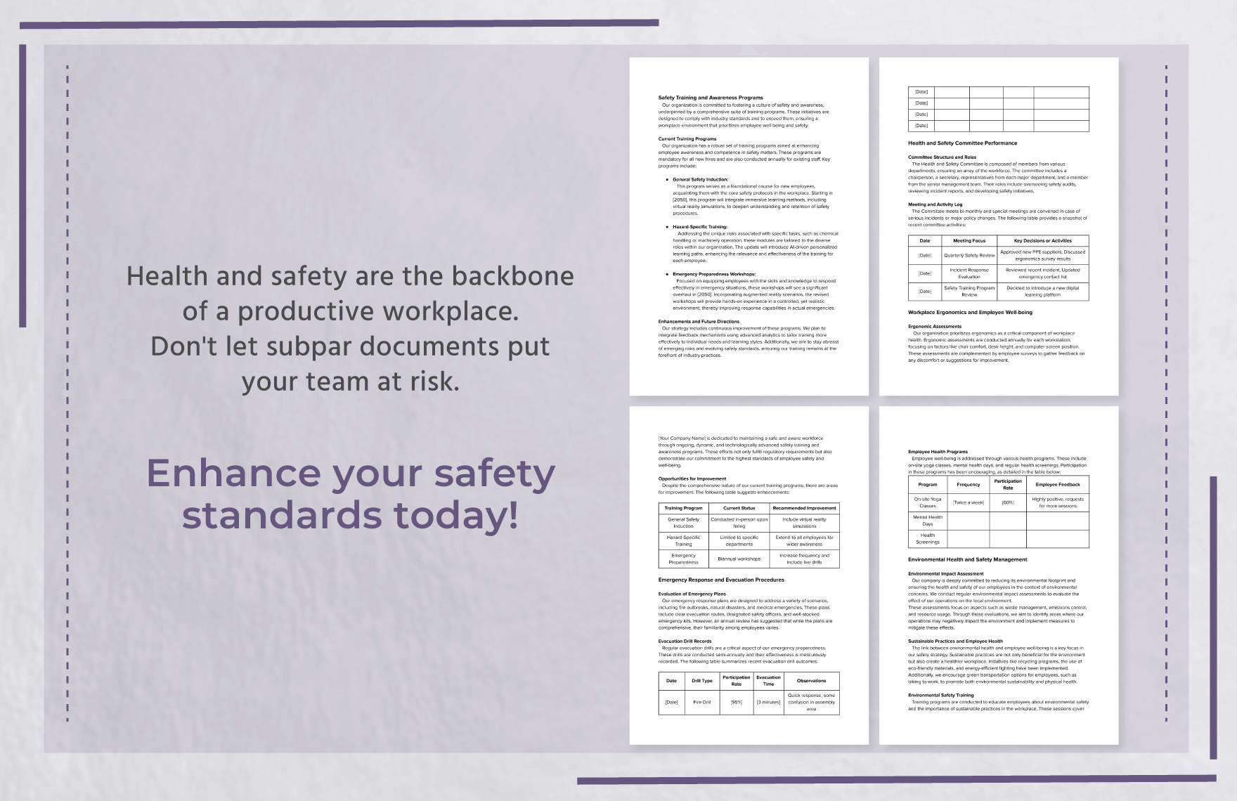 Workplace Comprehensive Safety Analysis Template