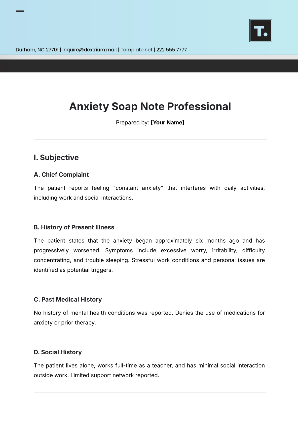 Free SOAP Note Templates Editable And Printable Free SOAP Note Templates Editable And Printable