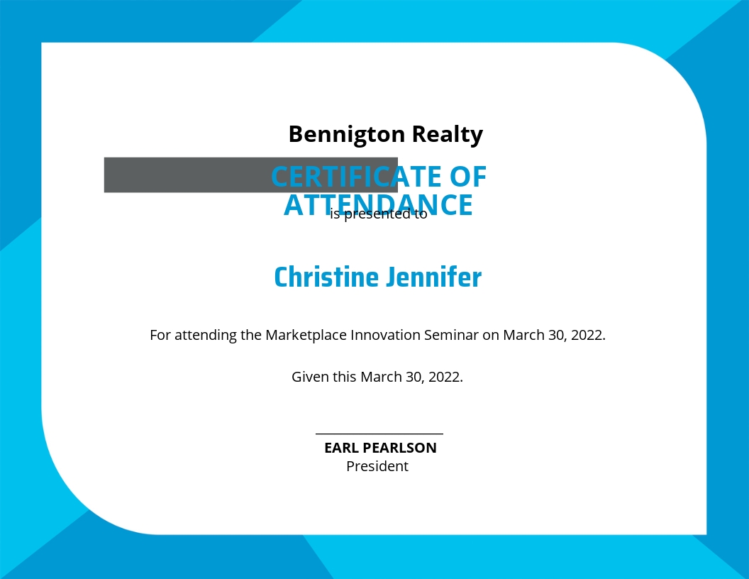 FREE Seminar Attendance Certificate Template - Word (DOC) | PSD | Apple ...